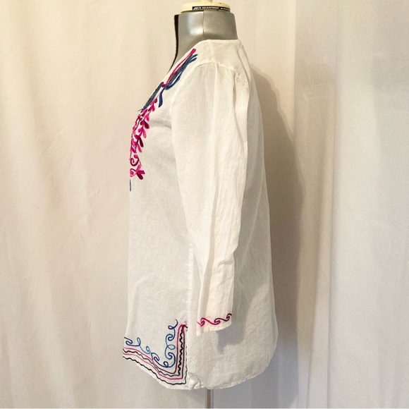 Shoe Shack Boho Embroidered Blouse L - Picture 3 of 8